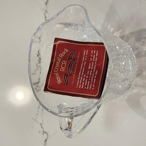 Vintage Lead Crystal Water  Pitcher Royal Crystal Rock Gala Pattern - Picture 9 of 10